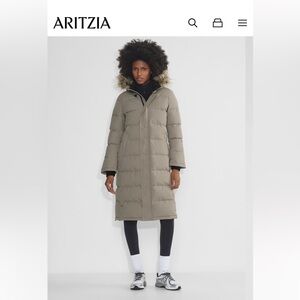 Aritzia / Tna Powder Parka Beige Water-Resistant Jacket